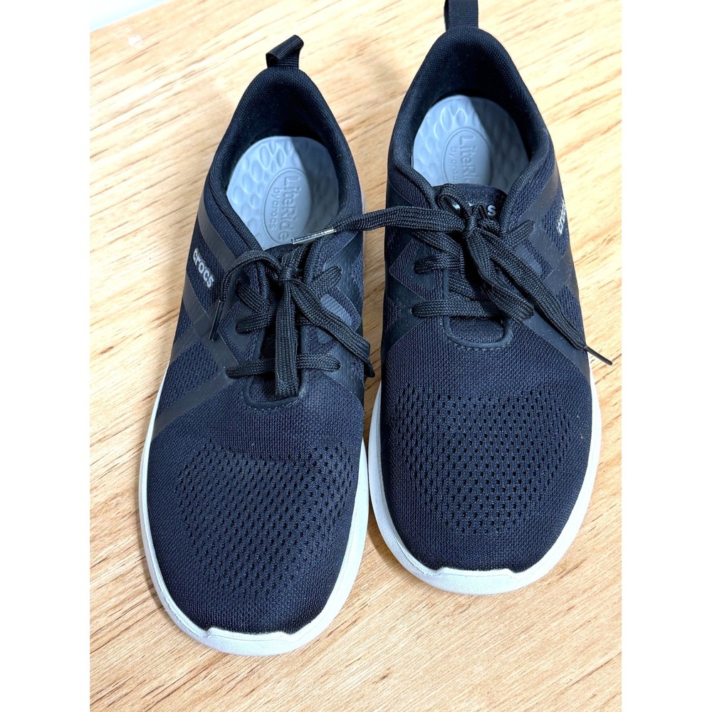 Crocs LiteRide Pacer Mens 10 Black  Lace‎ Up Sneakers